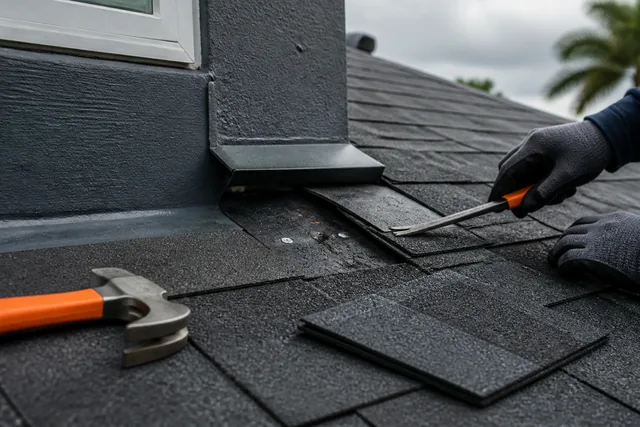 Representative architectural shingle repair detail